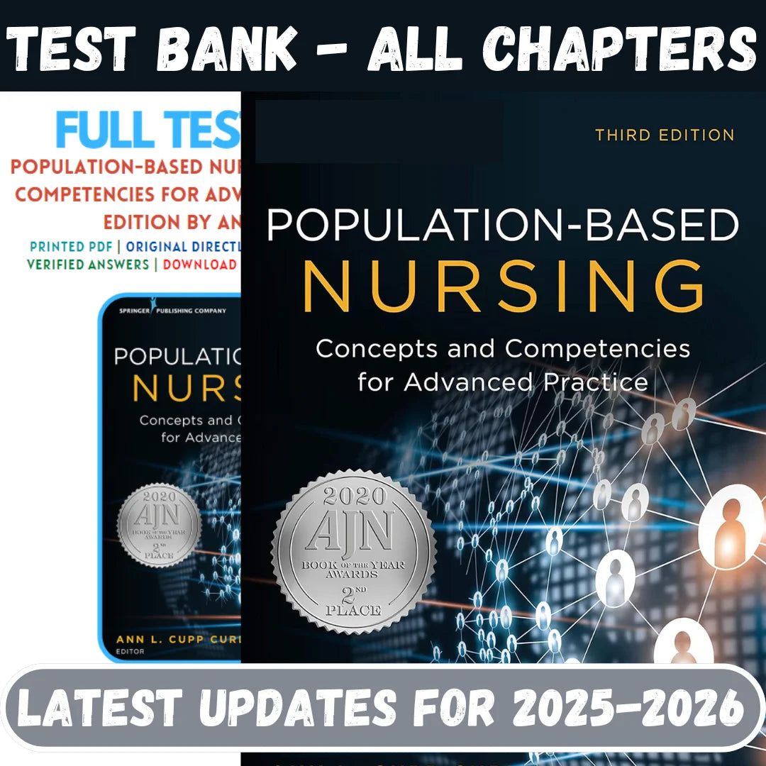 Test Bank for Population-Based Nursing: Concepts and Competencies for Advanced Practice 3rd Edition by Curley-Studyflax