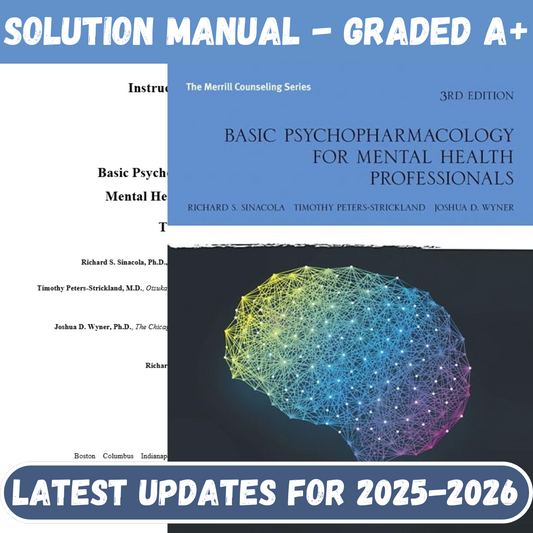 Solution Manual For Basic Psychopharmacology for Mental Health Professionals 3rd Edition By Sinacola-Studyflax