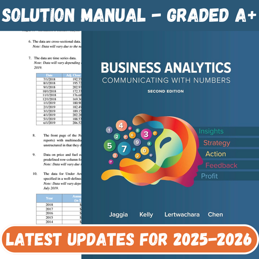 Solution Manual For Business Analytics 2nd Edition By Jaggia-Studyflax