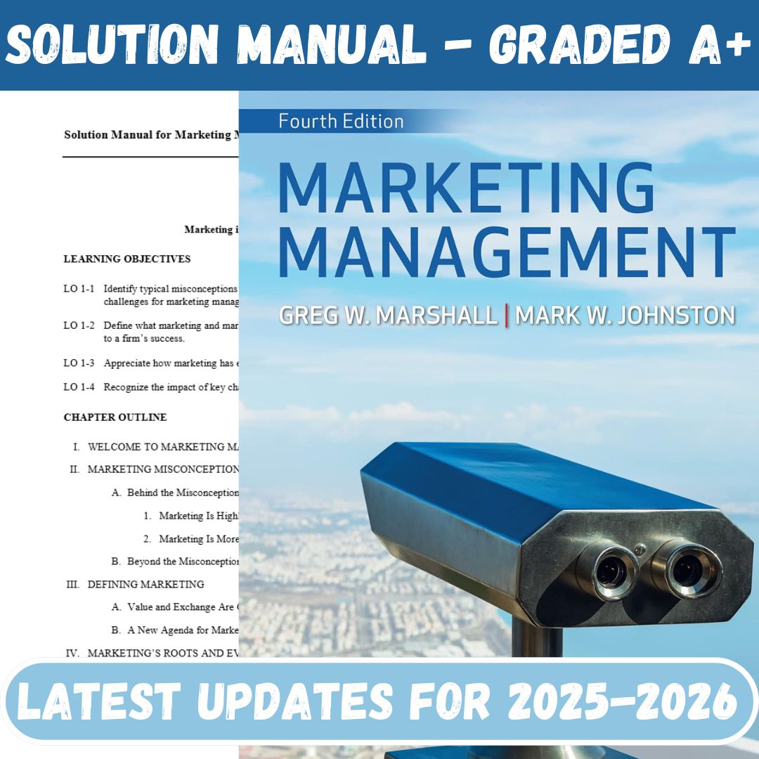 Solution Manual For Marketing Management 4th Edition By Marshall-Studyflax