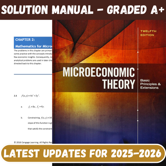 Solution Manual For Microeconomic Theory Basic Principles and Extensions 12th Edition By Nicholson-Studyflax