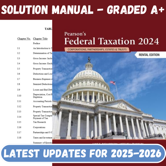 Solution Manual For Pearson’s Federal Taxation 2024 Corporations 37th Edition By Franklin-Studyflax