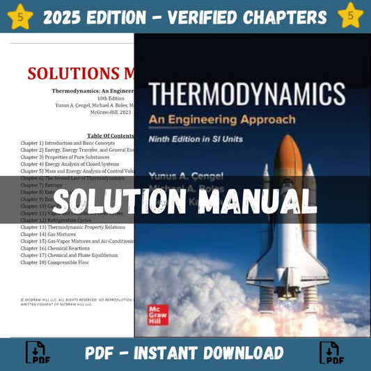 Solution Manual – Thermodynamics An Engineering Approach 10th Edition (Cengel, 2024)-Studyflax