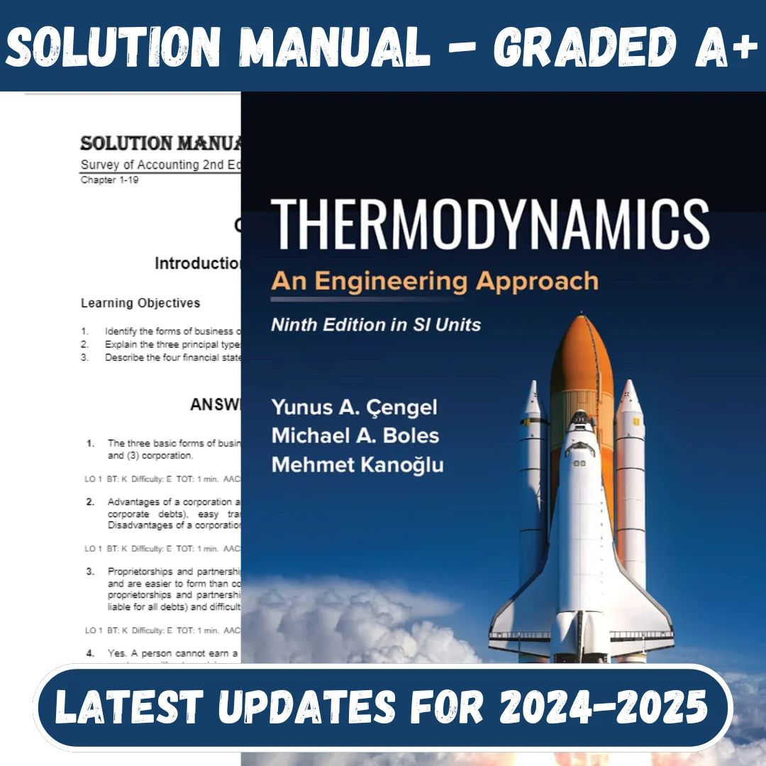 Solution Manual for Thermodynamics An Engineering Approach 10th Edition by Cengel-Studyflax