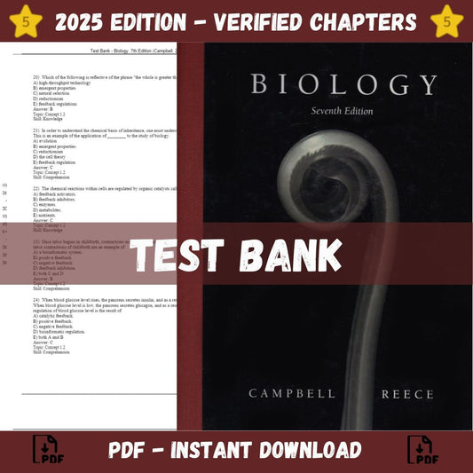 Test Bank – Biology, 7th Edition (Campbell, 2005)-Studyflax