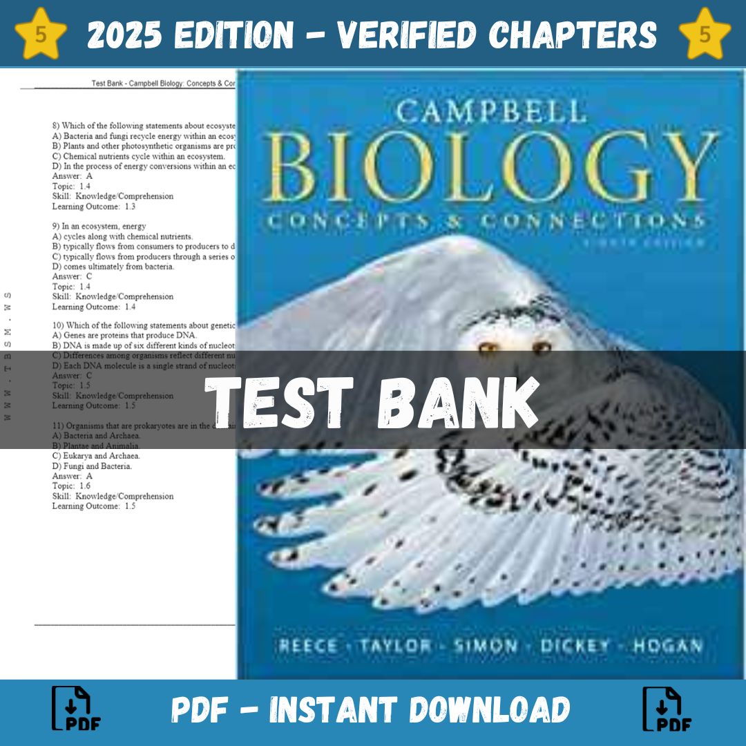 Test Bank – Campbell Biology-Concepts & Connections, 8th Edition (Reece, 2014)-Studyflax