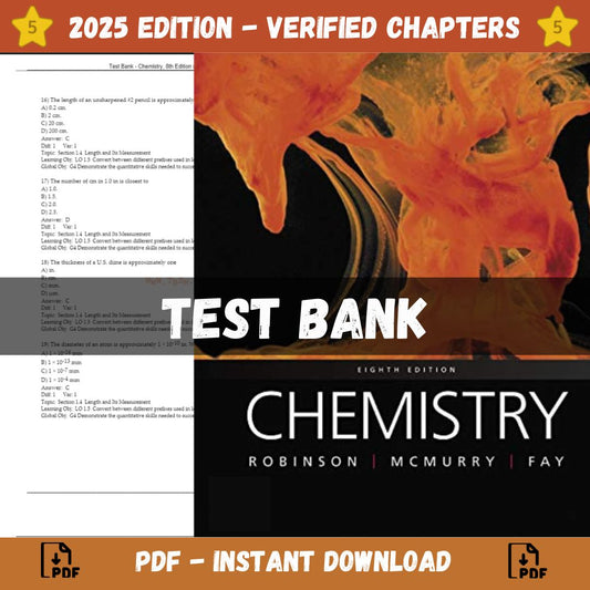Test Bank – Chemistry, 8th Edition (Robinson, 2020)-Studyflax