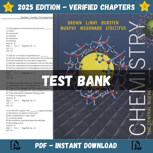 Test Bank – Chemistry The Central Science, 13th Edition (Brown, 2015)-Studyflax