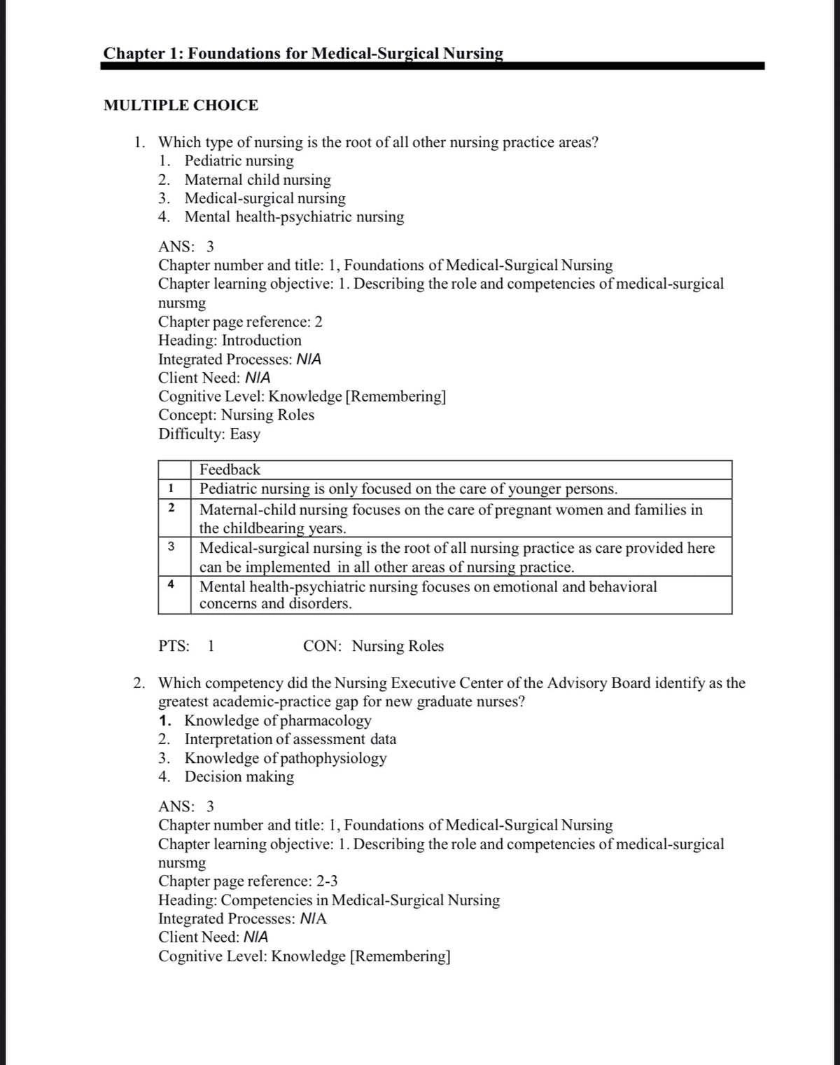 Test Bank Davis Advantage for Medical-Surgical Nursing: Making Connections to Practice, 3rd Edition by Janice J. Hoffman and Nancy J. Sullivan-Studyflax