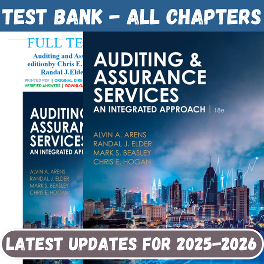 Test Bank For Auditing and Assurance Services, 18th Edition By Arens-Studyflax