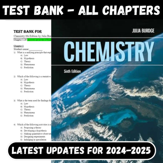 Test Bank For Chemistry 6th Edition by Julia Burdge-Studyflax