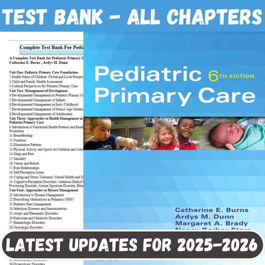 Test Bank For Pediatric Primary Care 6th Edition By Burns-Studyflax