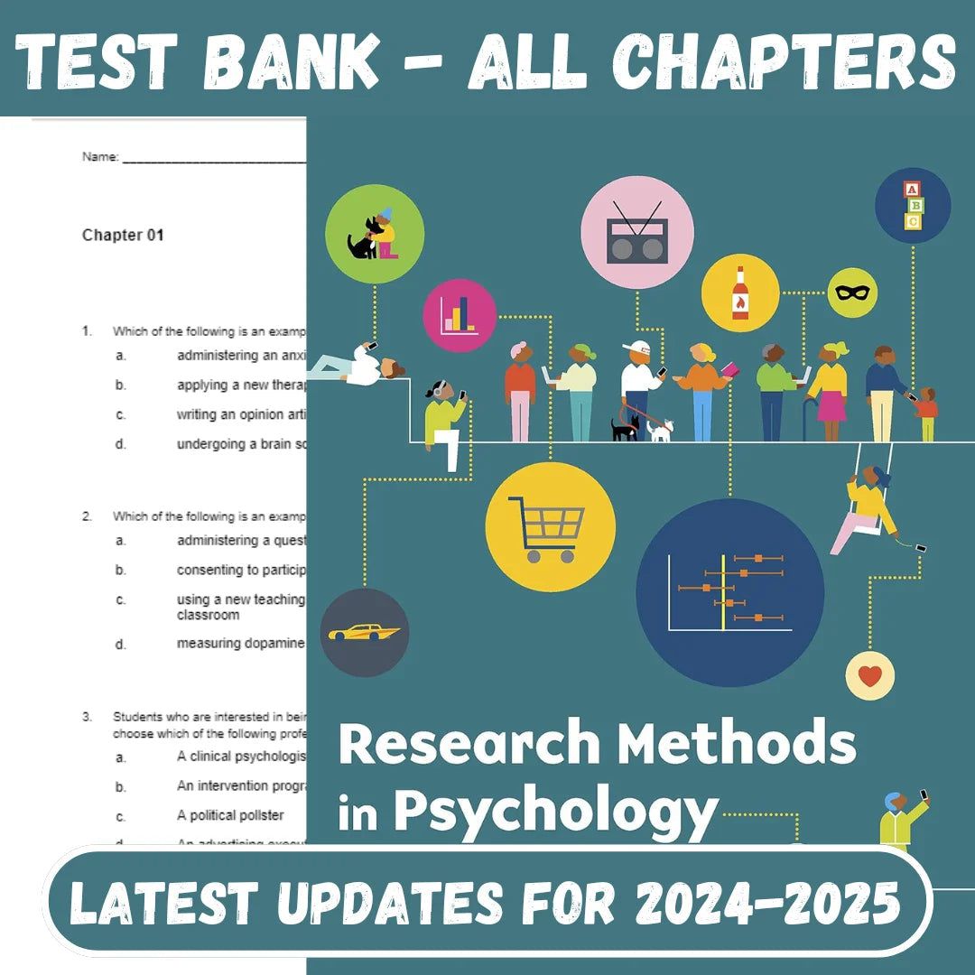 Test Bank For Research Methods in Psychology, Evaluating a World of Information, 4th Edition by Morling-Studyflax