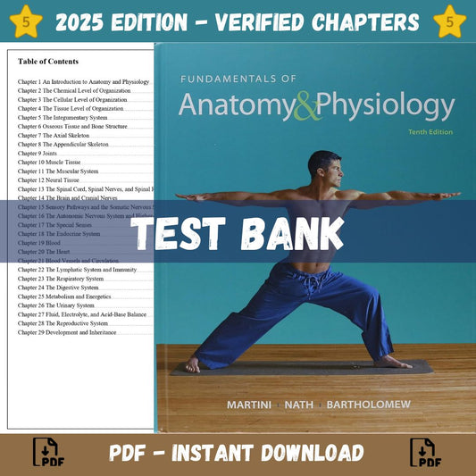 Test Bank – Fundamentals of Anatomy & Physiology, 10th Edition (Martini, 2015)-Studyflax