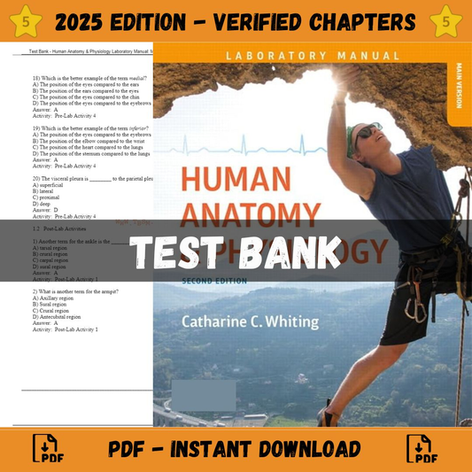 Test Bank – Human Anatomy & Physiology Laboratory Manual Making Connections, 2nd Edition (Whiting, 2019)-Studyflax