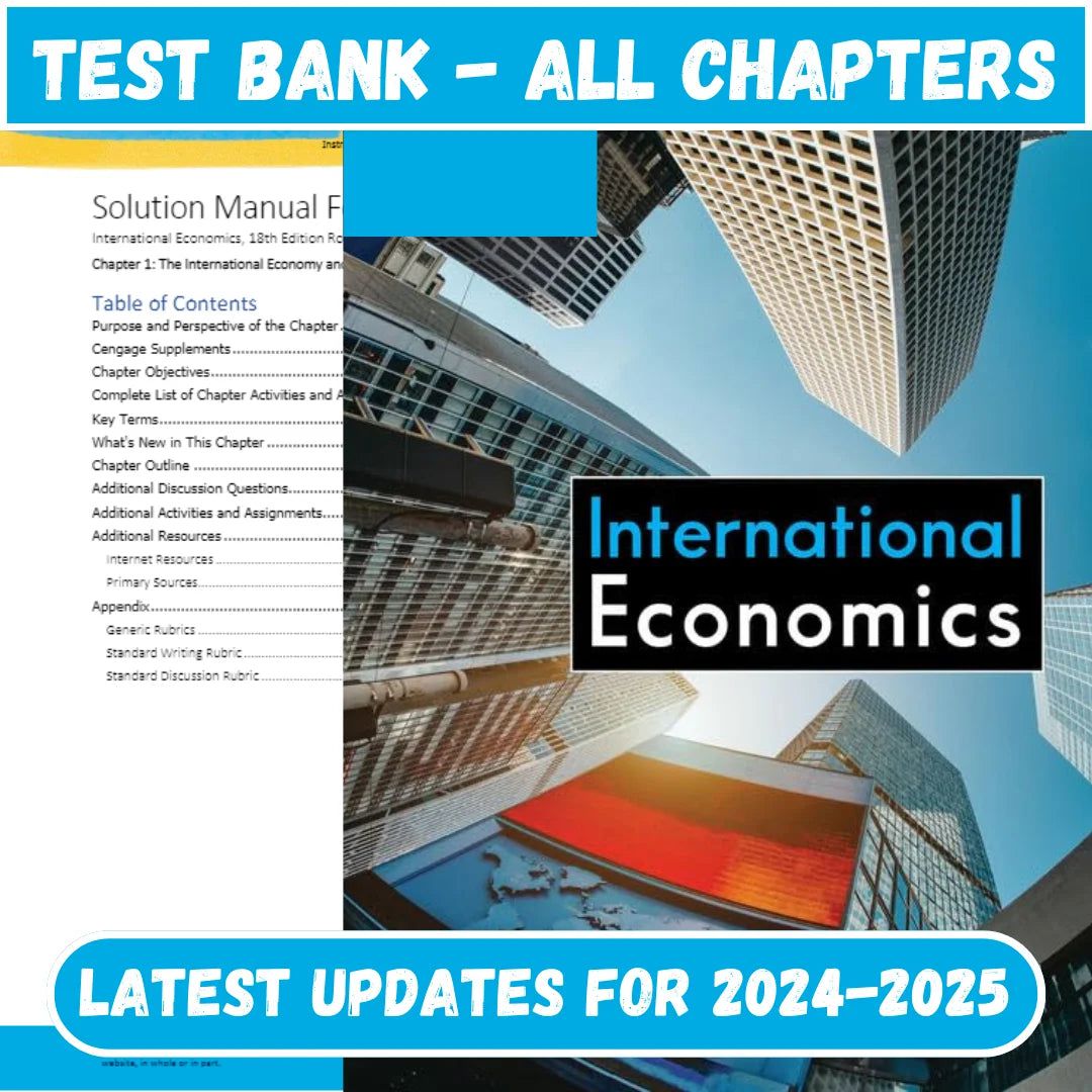 Test Bank International Economics, 18th Edition by Robert Carbaugh-Studyflax