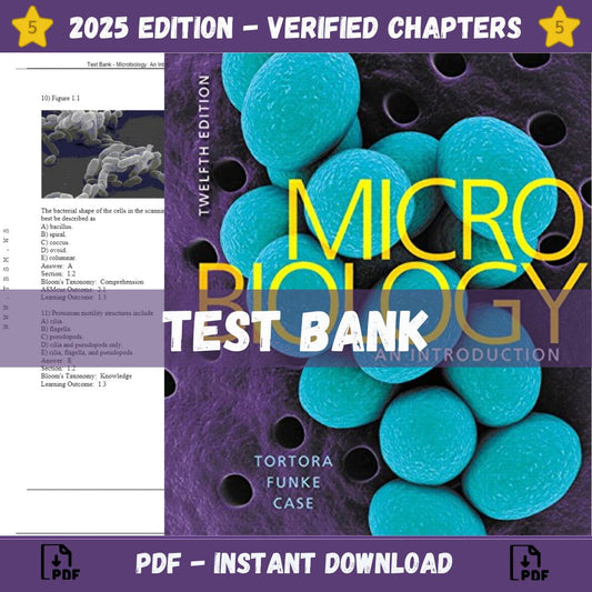 Test Bank – Microbiology-An Introduction, 12th Edition (Tortora, 2017)-Studyflax