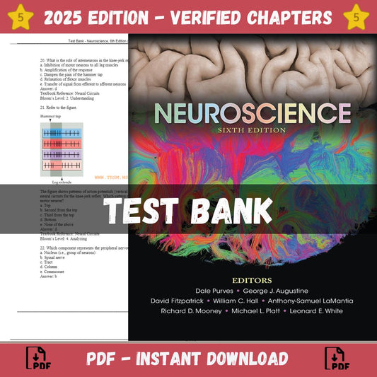 Test Bank – Neuroscience, 6th Edition (Purves, 2018)-Studyflax