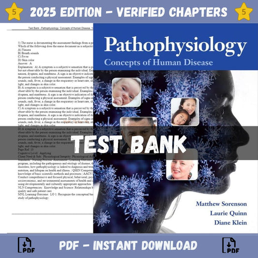 Test Bank – Pathophysiology-Concepts of Human Disease, 1st Edition (Sorenson, 2019)-Studyflax