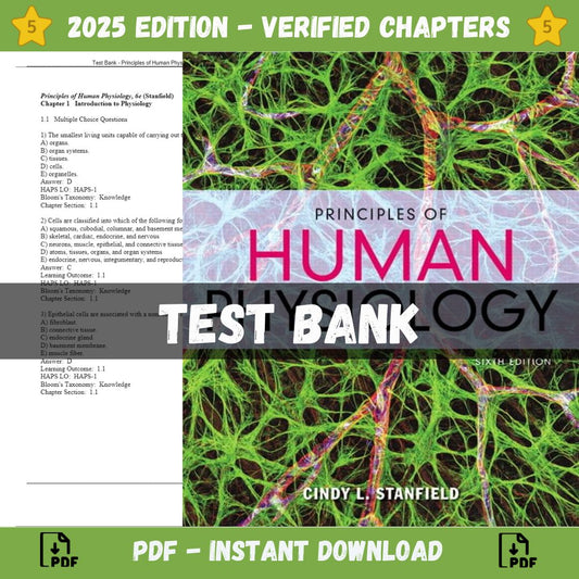 Test Bank – Principles of Human Physiology, 6th Edition (Stanfield, 2016)-Studyflax