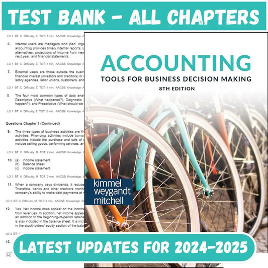 Test Bank for Accounting Tools For Business Decision Making 8th Edition by Kimmel-Studyflax
