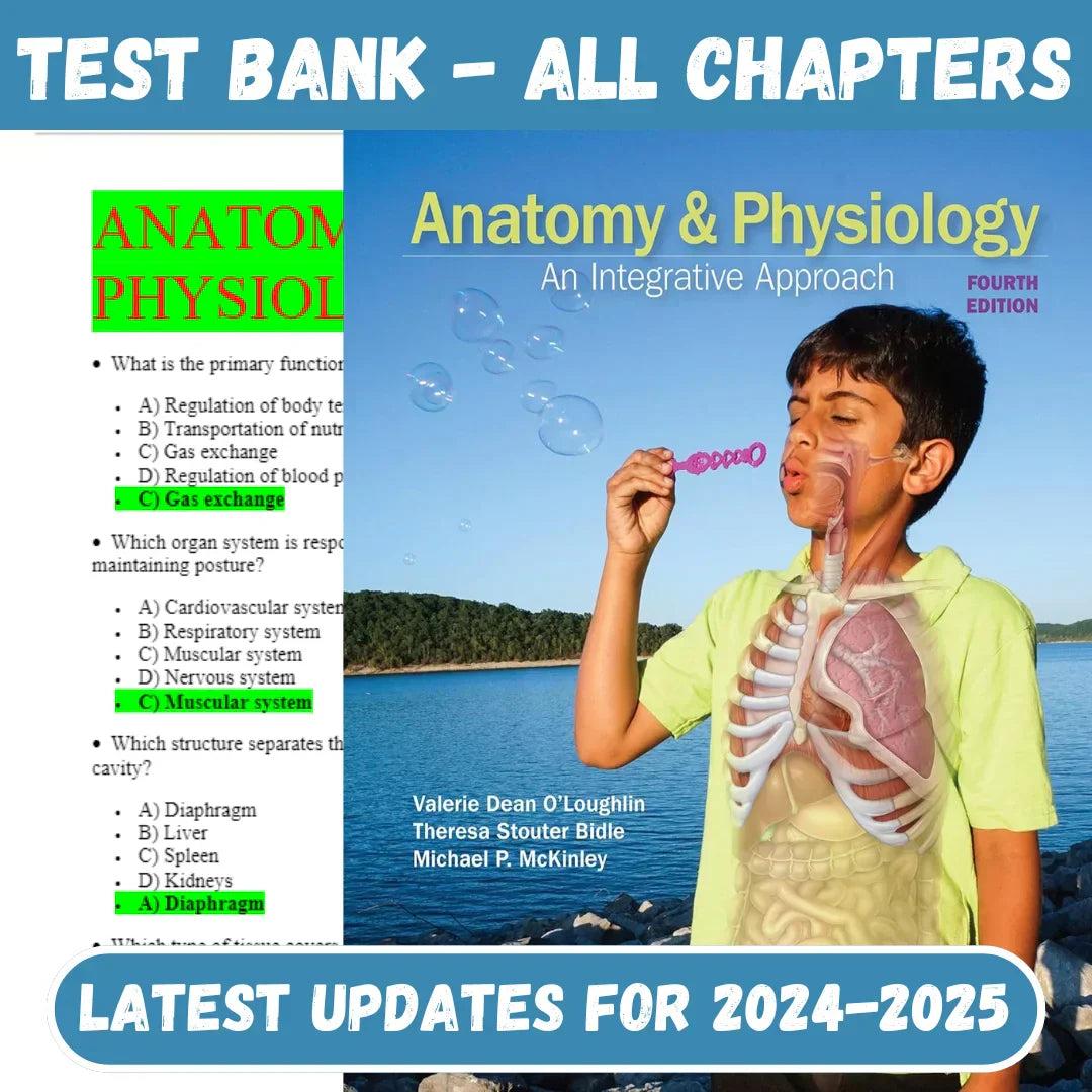 Test Bank for Anatomy and Physiology: An Integrative Approach, 4th Edition de Theresa Bidle-Studyflax
