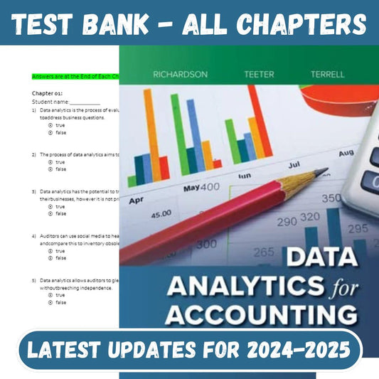 Test Bank for Data Analytics for Accounting 3rd Edition by Richardson-Studyflax