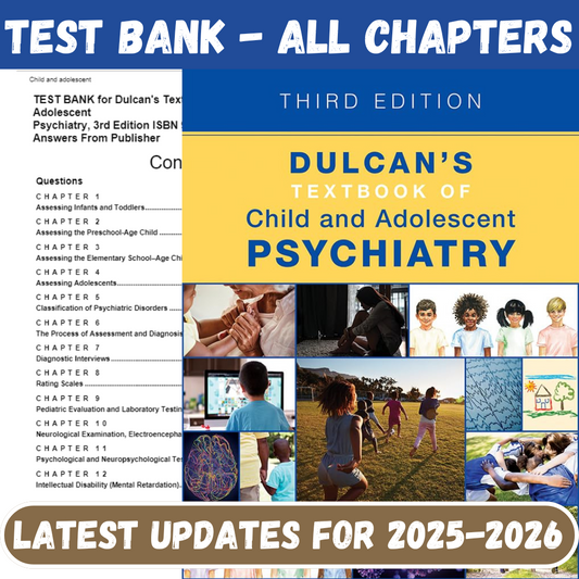 Test Bank for Dulcan’s Textbook of Child and Adolescent Psychiatry 3rd Edition-Studyflax