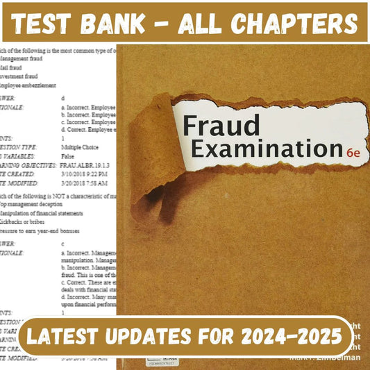 Test Bank for Fraud Examination 6th Edition by Albrecht-Studyflax