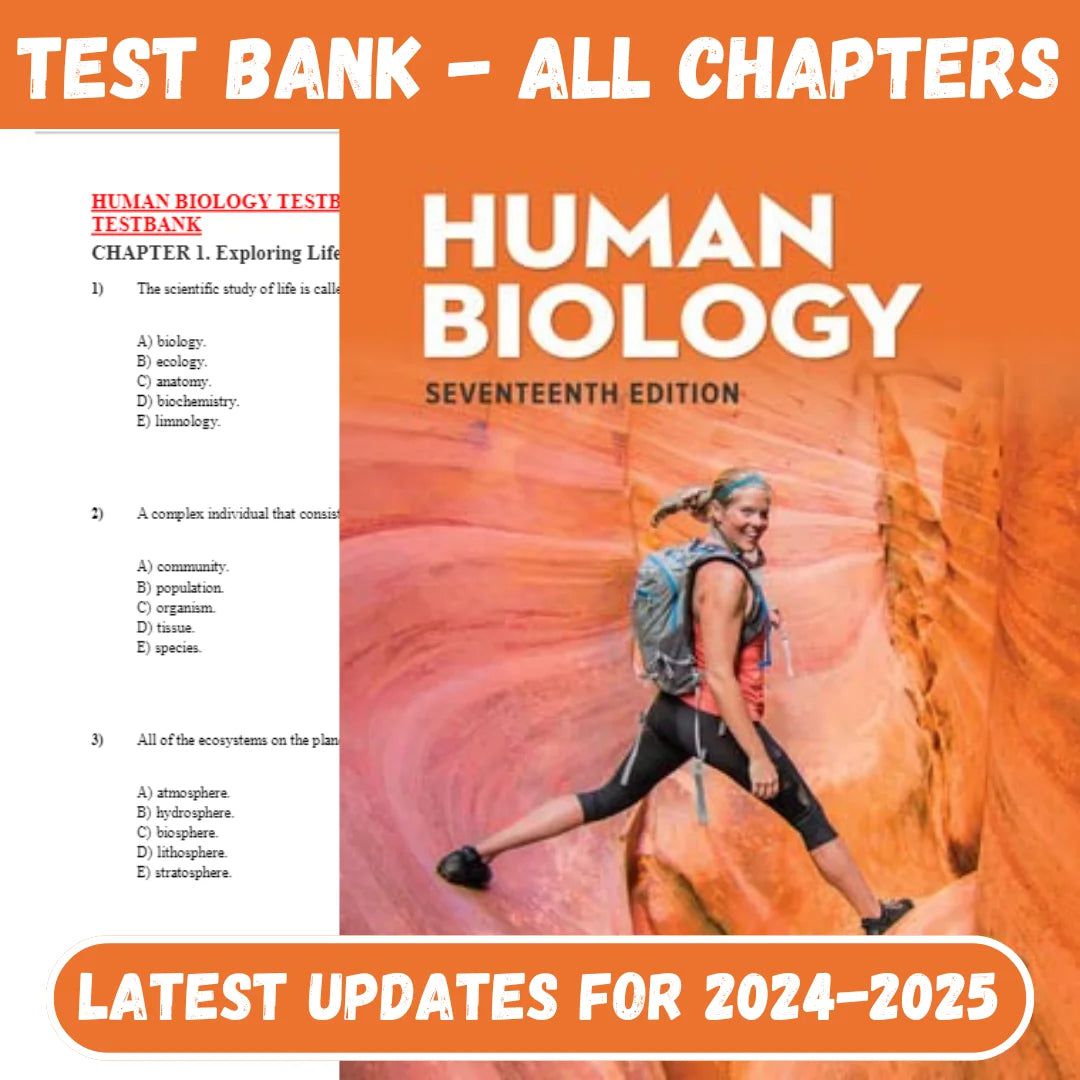 Test Bank for Human Biology Test Bank- 17th Edition by Sylvia S. Mader-Studyflax