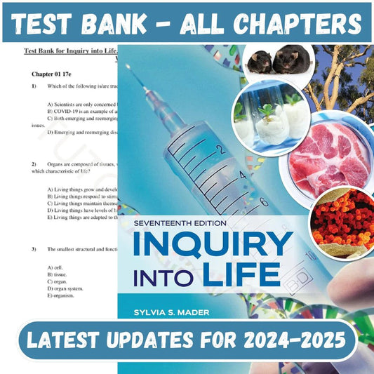 Test Bank for Inquiry into Life 17th Edition by Mader-Studyflax