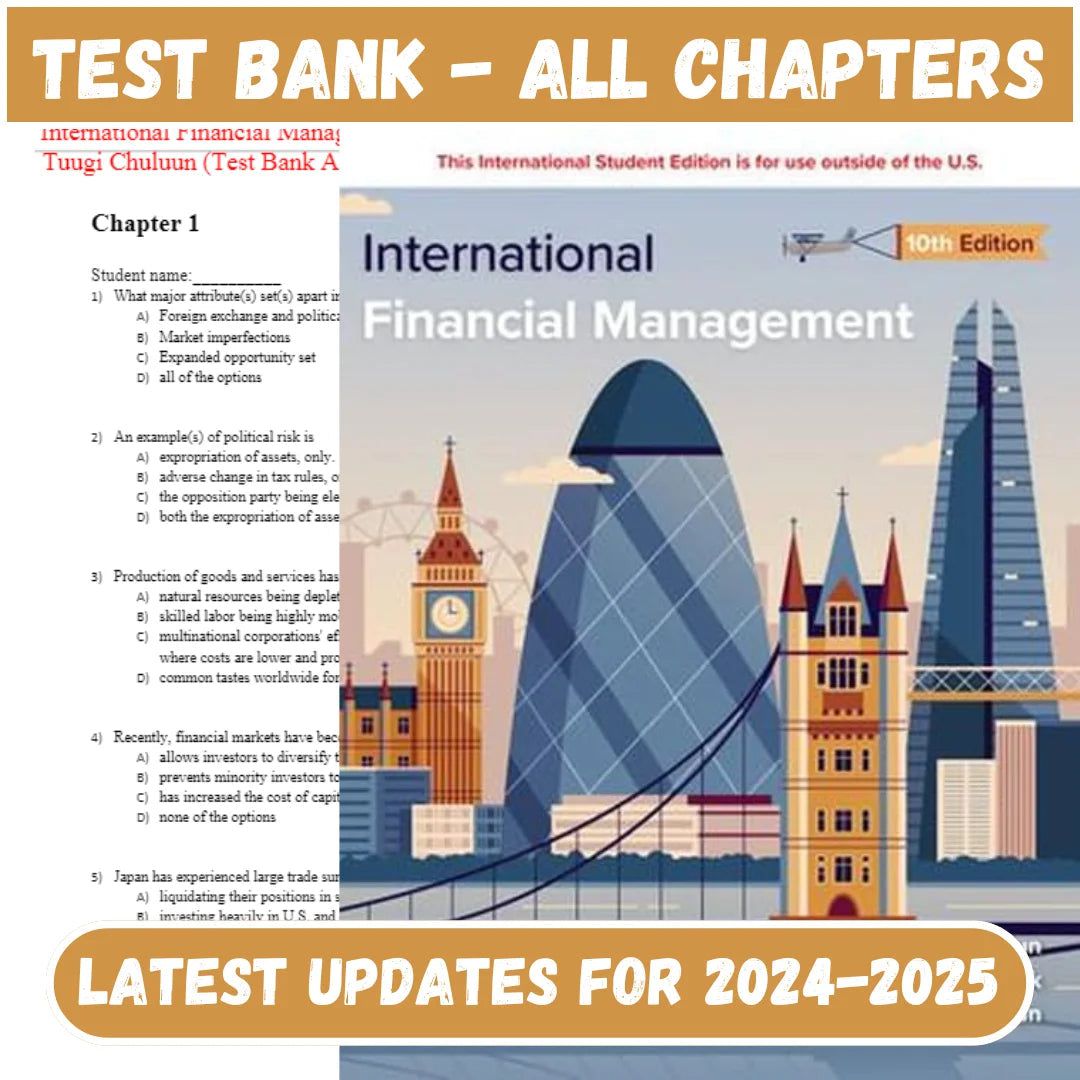 Test Bank for International Financial Management 10th Edition by Eun-Studyflax