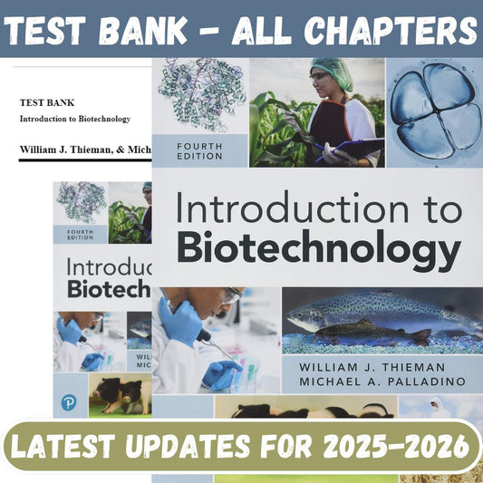 Test Bank for Introduction to Biotechnology, 4th Edition by Thieman-Studyflax