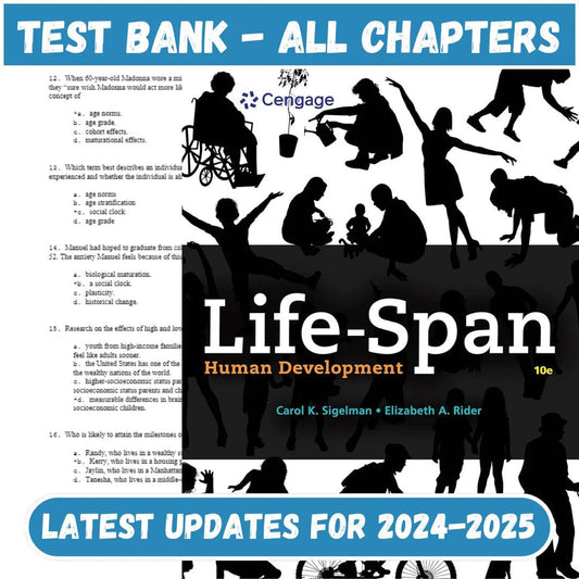 Test Bank for Life Span Human Development 10th Edition by Sigelman-Studyflax