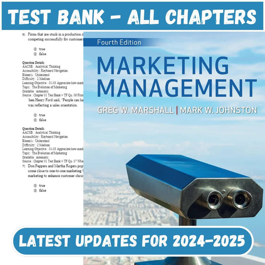 Test Bank for Marketing Management 4th Edition by Marshall-Studyflax