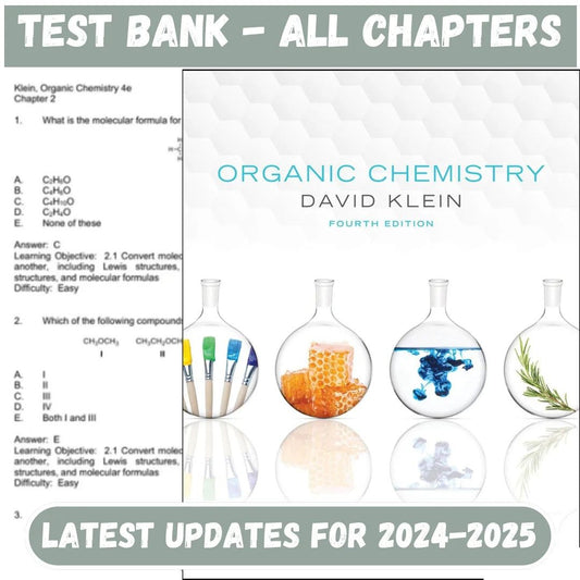 Test Bank for Organic Chemistry, 4th Edition by David R. Klein-Studyflax
