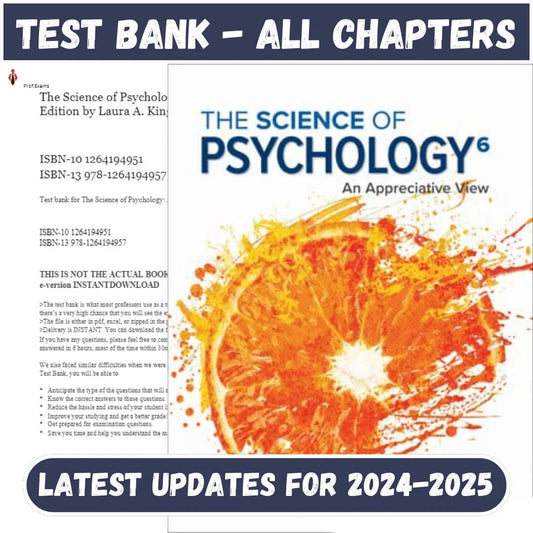 Test Bank for Science of Psychology An Appreciative View 6th Edition by King-Studyflax