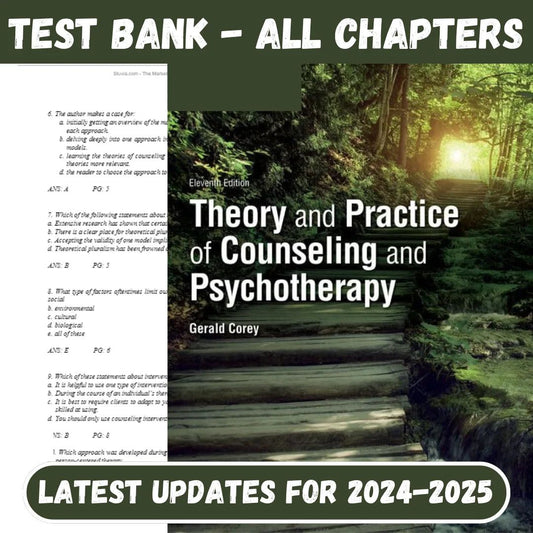 Test Bank for Theory and Practice of Counseling and Psychotherapy 11th Edition by Gerald Corey-Studyflax