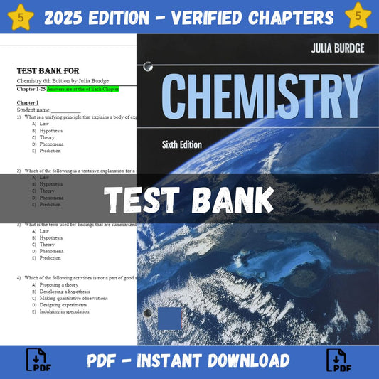 Test bank – Chemistry 6th Edition (Julia Burdge, 2022)-Studyflax