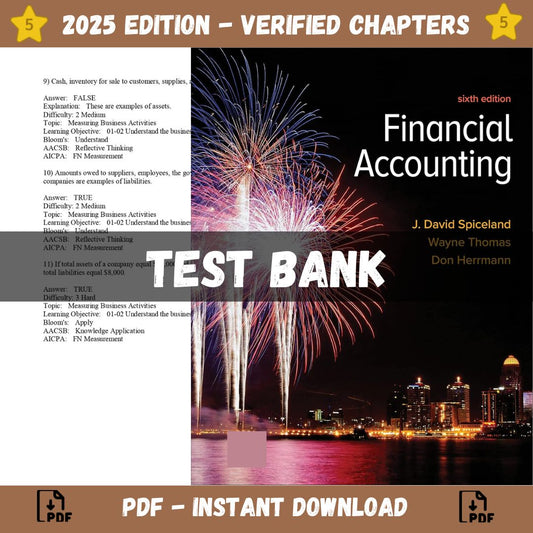 Test bank – Financial Accounting 6th Edition (David Spiceland, 2022)-Studyflax