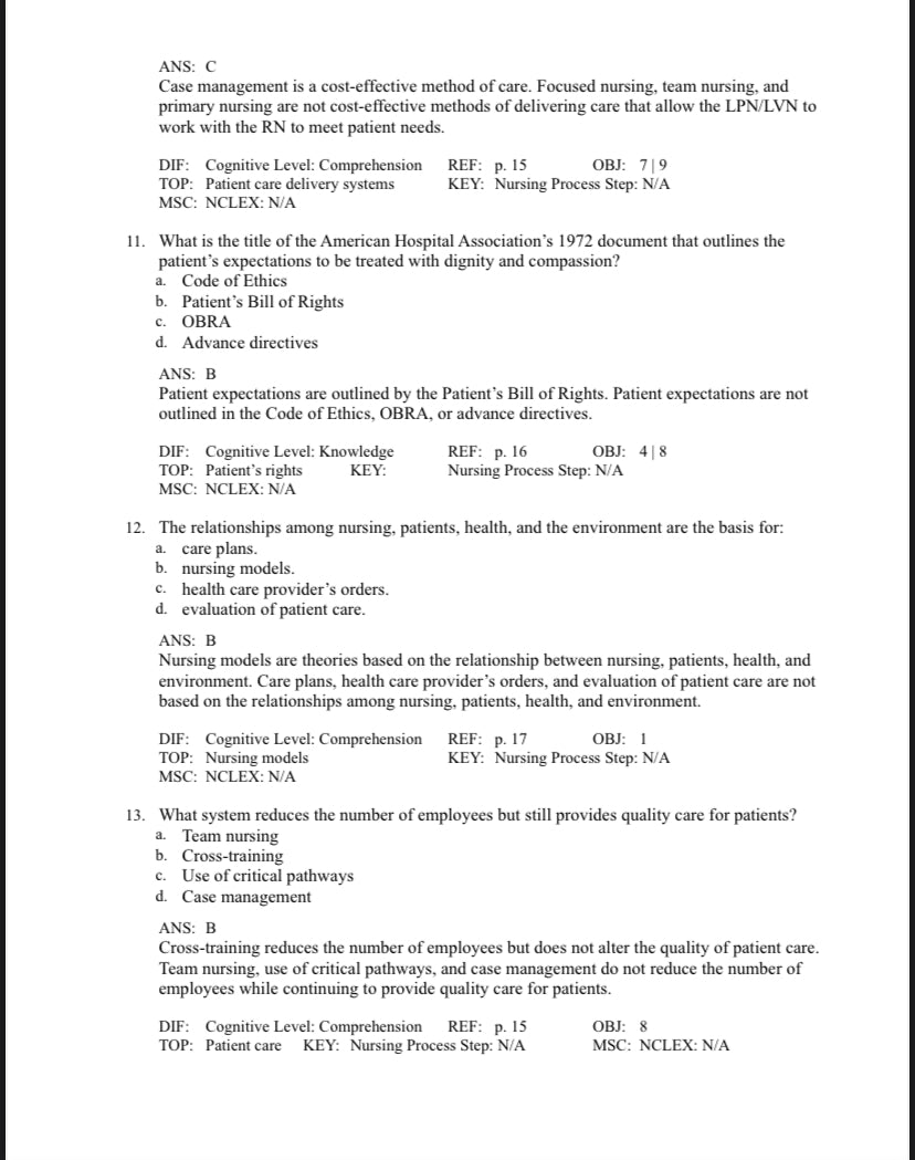 Test bank Foundation of Nursing, 9th Edition by Cooper-Studyflax