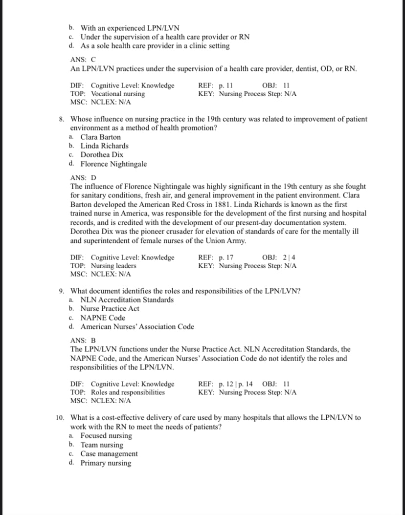 Test bank Foundation of Nursing, 9th Edition by Cooper-Studyflax