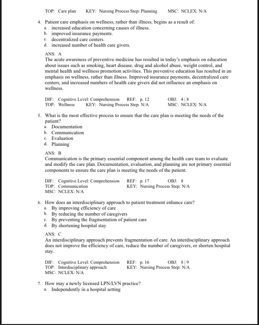 Test bank Foundation of Nursing, 9th Edition by Cooper-Studyflax