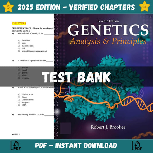Test bank – Genetics Analysis and Principles 7th Edition (Brooker, 2020)-Studyflax