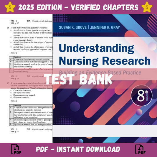 Test bank – Understanding Nursing Research Building an Evidence-Based Practice 8th Edition (Grove, 2023)-Studyflax